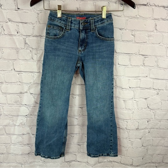 wrangler western denim classic boot jeans bootcut CARE307 boys sz 8 SLIM - Picture 1 of 8